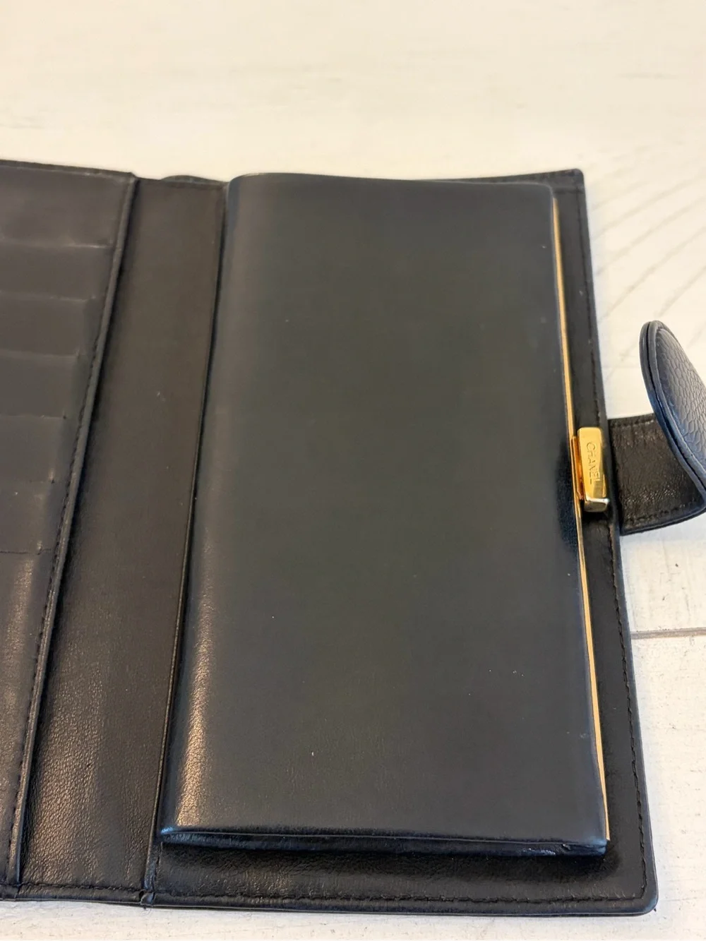 CHANEL Classic Black Caviar Leather Wallet